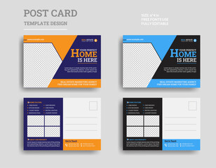 Real estate post card template design