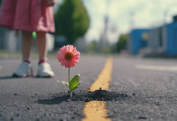 A Flower Through Asphalt