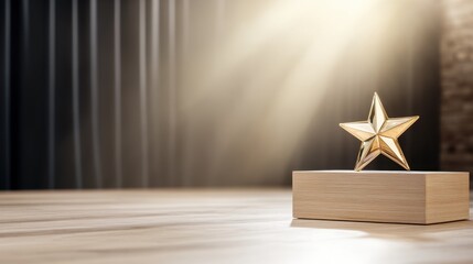 Gold Star Trophy Award for Prestigious Achievement and Recognition in Luxury Ceremony
