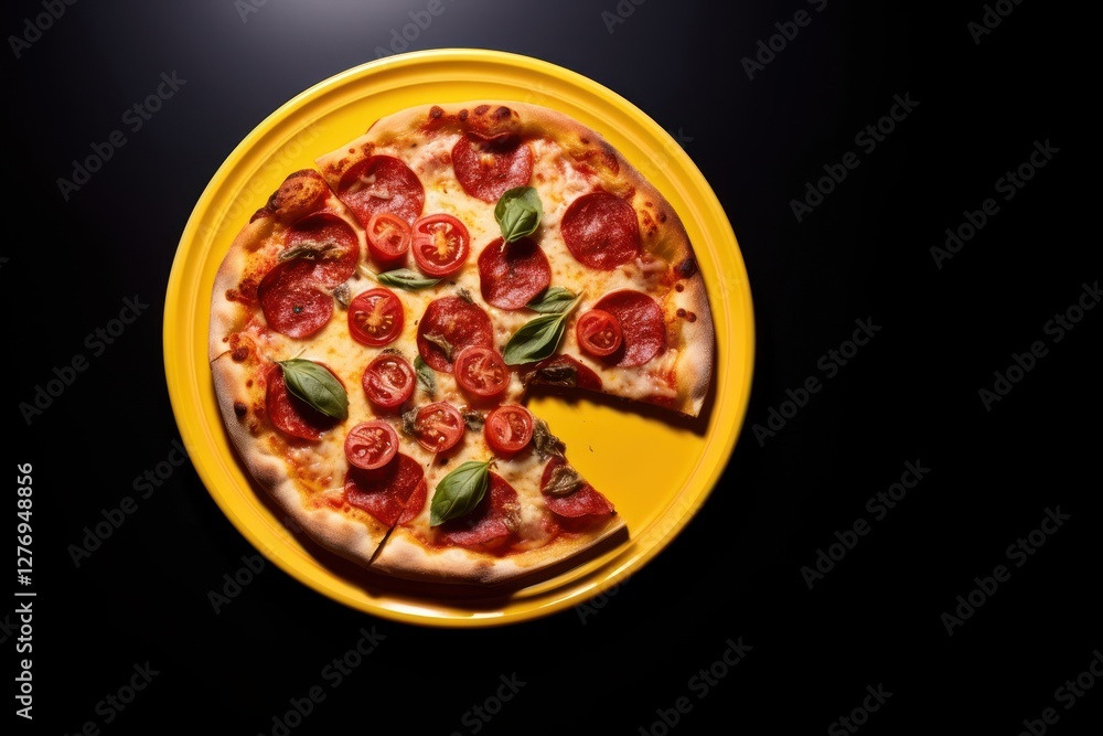 Sticker Pizza food dish mozzarella.