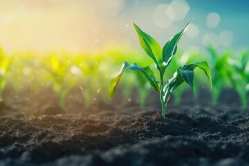 Maize Seedling: A Low Poly Artistic Representation of Crop Science in Modern Agriculture