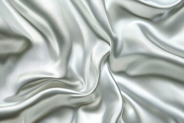 Obraz premium Luxurious Silver Fabric with Wavy Texture: A Closeup of Silky Elegance