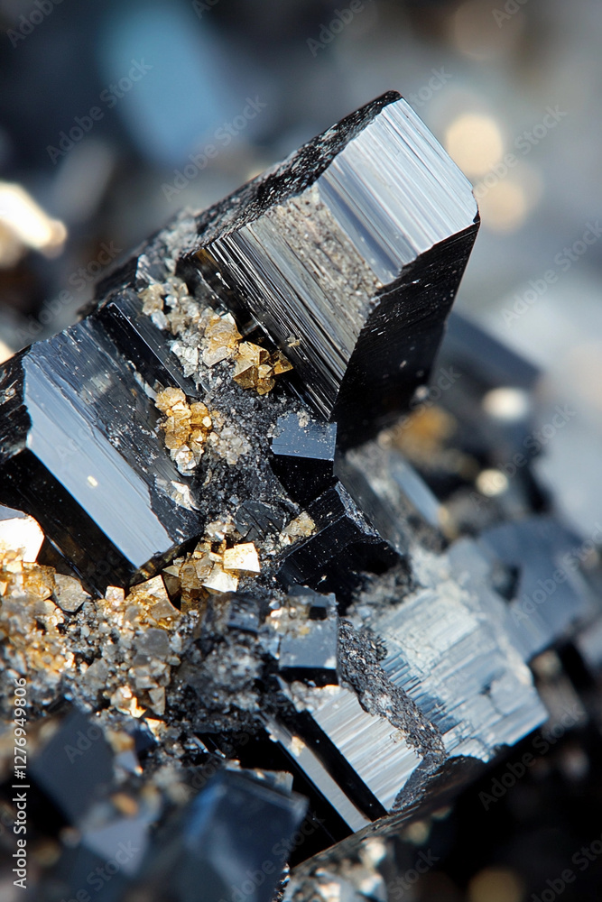 Aufkleber close-up view of neodymium mineral showcasing crystal structure. generative ai