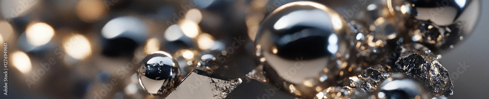 Poster close-up view of neodymium mineral showcasing its texture. generative ai