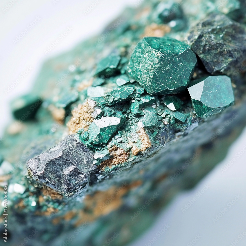 Poster close-up view of neodymium mineral showcasing its unique crystals. generative ai