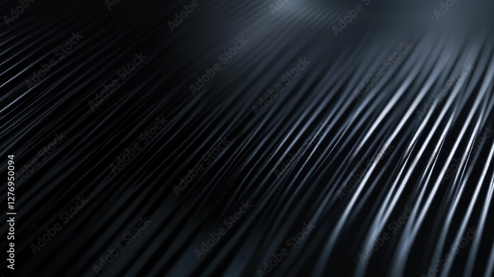 Poster elegant abstract black wavy pattern with smooth reflections and texture