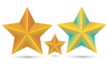 3d golden star isolated on white