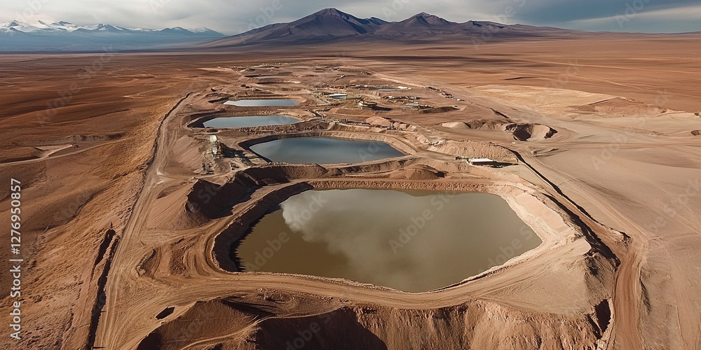 Poster Lithium extraction fields in the Atacama Desert. Generative AI