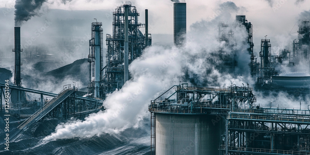 Poster Heavy machinery engaged in lithium mining operations. Generative AI