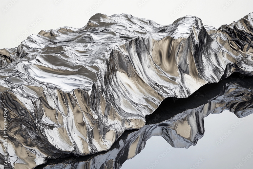 Poster raw lithium texture concept showcasing metallic details. generative ai