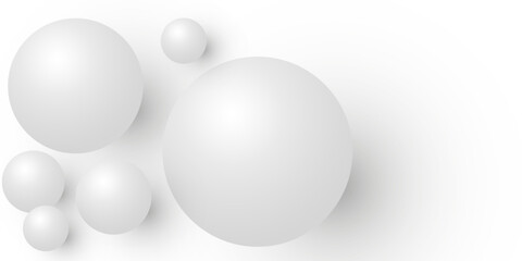 white balloons, abstract white or light gray round objects, light background with white balls. Vector Illustration