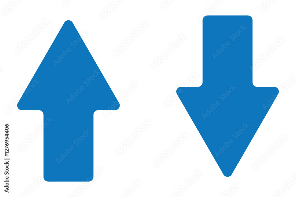 Poster up and down arrow. up and down arrow vector design. symbol of blue up and down arrow icons.
