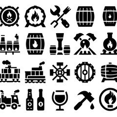 Fototapeta premium Barrel Icon Set