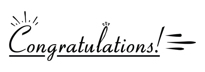 Congratulations lettering greeting sign. Handwritten modern brush lettering. Vector text for greeting card, banner, poster, t-shirt. Congratulations. Greeting banners set. Vector lettering. EPS 10