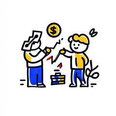 Business growth People collaborating on rising charts, achieving success in the financial market