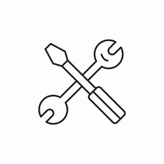 screwdriver wrench icon sign vector