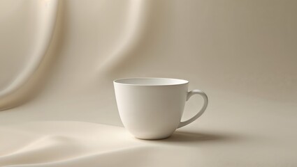 Empty White Cup Mockup with a Soft, Natural Background.