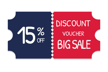 sales discount voucher 15% off sales marketing in american colors