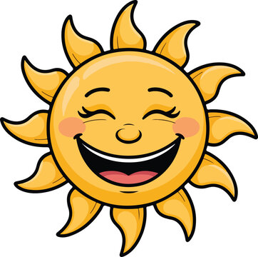 cartoon sun smiling with a big smile