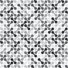 Vector seamless pattern with metaballs. Abstract technological background texture for modern design, paper, cover, fabric, interior decoration, web design, etc. Camouflage. Monochrome. Black and white