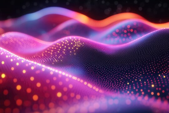 Abstract Light Waves: Vibrant Colors Dance Dynamically
