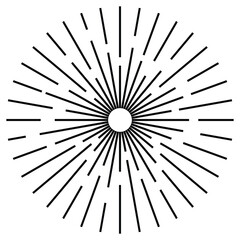 Obraz premium Vintage sunburst collection. Bursting golden sun rays. Fireworks. Logotype or lettering design element. Radial sunset beams. Radial circle lines. Sun star rays symbol. Abstract geometric shapes. EPS10