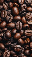 Fototapeta premium Roasted coffee beans close up background 