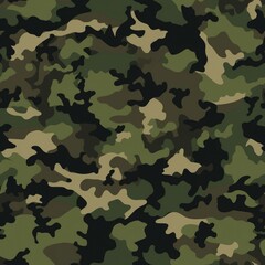 Fototapeta premium Woodland camouflage pattern backgrounds military textile.