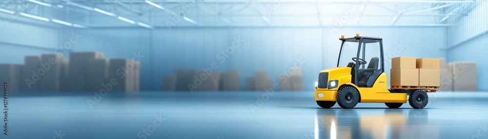 Poster efficient forklift operation, streamlined box handling in a warehouse environment