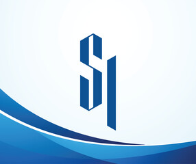 SI letter logo design template elements. Modern abstract digital alphabet letter logo. Vector illustration. New Modern logo.