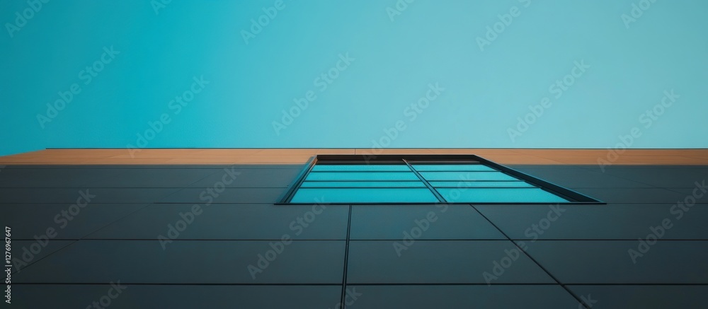 Poster abstract building with a window against a clear sky during daytime