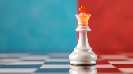 pop art "chessboard" glowing king piece
