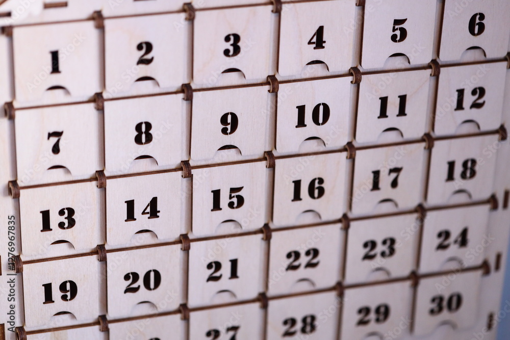 Aufkleber A close-up shot of a calendar showing the dates and numbers in detail.