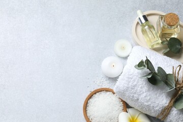 Beautiful spa composition on the table in spa room