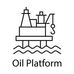 Naklejka premium Oil Platform – Offshore Structure for Oil Extraction