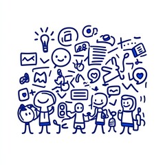 People chatting, brainstorming, and collaborating ideas. Possible use web illustration