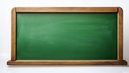 a blank green chalkboard on a white background