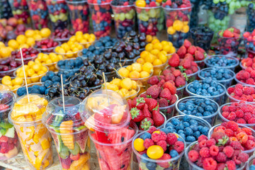 Mix of fresh ripe berries raspberry, strawberry, blackberry and others