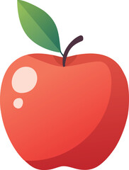 Fototapeta premium Red apple with a leaf