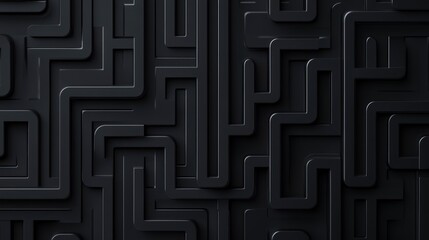Abstract black maze pattern creative dark geometric background