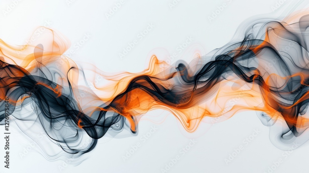 Aufkleber colorful smoke swirls create an abstract pattern on a light background showcasing fluid movement and