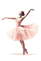 Naklejka premium Ballerina dancing ballet white background.