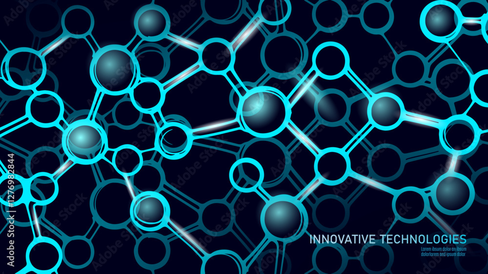 Poster abstract network connections background. shiny nodes link with lines. perfect for science, technolog