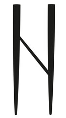 Scandinavian runes Hagalaz in black design