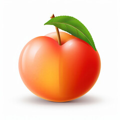 Organic Peach Illustration Vector