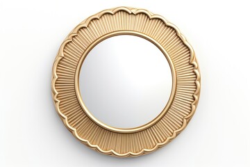 Gold mirror white background photography.