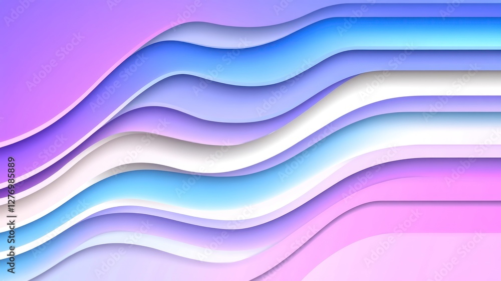 Poster abstract curved layers in gradient colors, design element. backdrop for presentations or designs