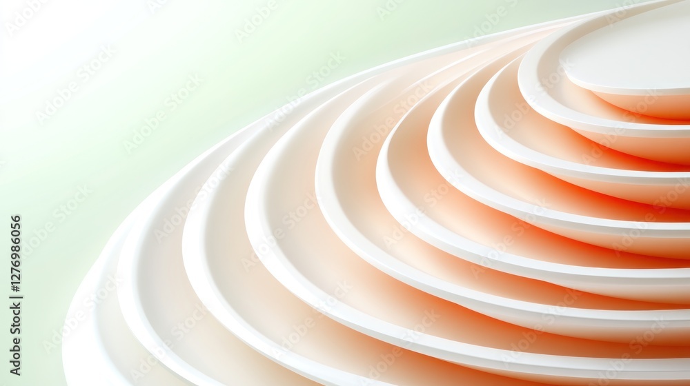Poster abstract curves forming a spiral pattern on white background. for minimalist design elements