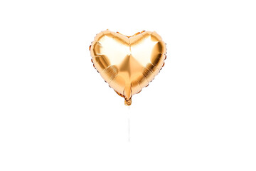 Golden Heart Balloon on Black Background,