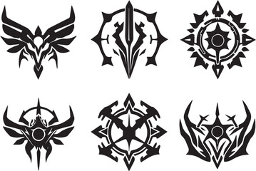 Fototapeta premium Set of minimalistic futuristic elements. Hand drawn vector illustration 